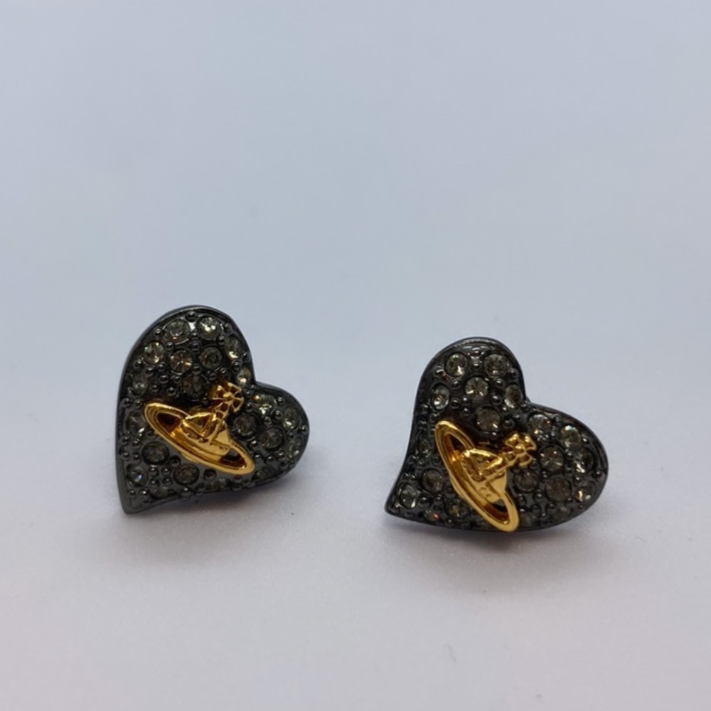 SOLD Vivienne Westwood heart stud earrings